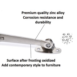 Lid Stay Hinge in Satin Nickel MOYODOR Folding Lid Hinge with Soft Close, Perfect for Toy Box/Kitchen/Wardrobe/Cabinet Door, 35lb (Modern Style 1pair)