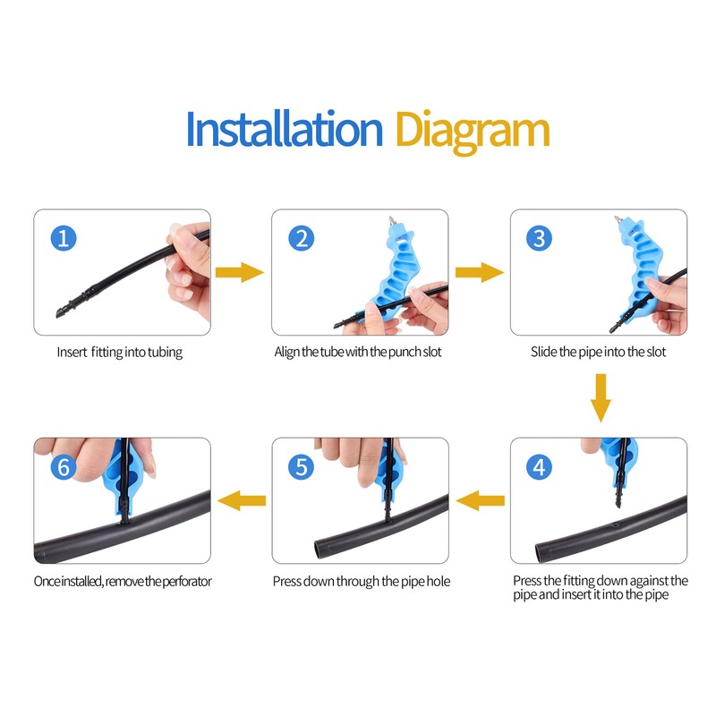 2-in-One Drip Irrigation Tubing Hole Punch Fitting Insertion Tools Drip