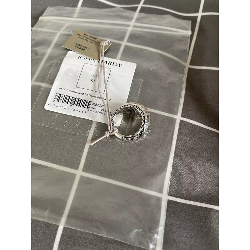 John Hardy Women’s Sterling Silver Classic Chain Hammered Dome Ring