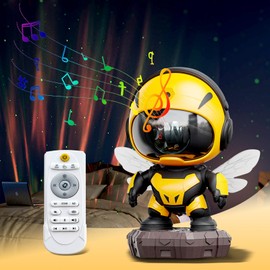 Galaxy Night Light Projector, Bee Star Projector Galaxy Light, Star Ceiling Light Projector with Remote Control and Timer Bluetooth Speaker Desk Lamp for Kids Adult Bedroom Birthday Christmas Gifts