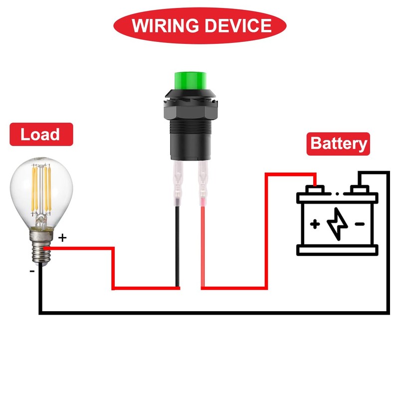 MKBKLLJY Pack of 12 Red/Green Mini Self-Locking On/Off Switch AC