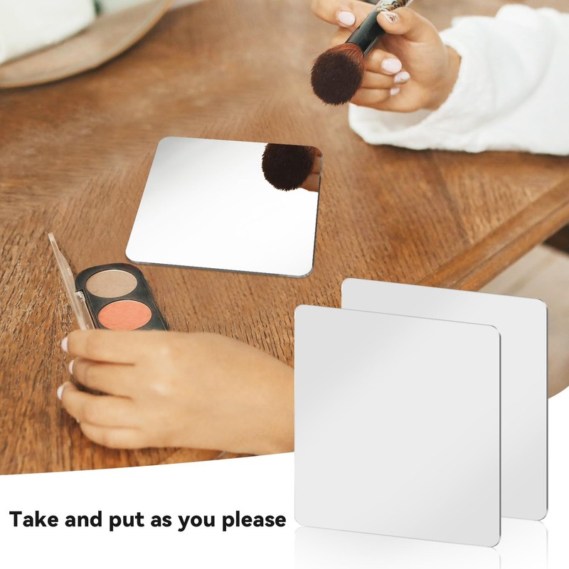 yuntop 2 Pack Self Adhesive Acrylic Mirror, 2MM Flexible Plastic
