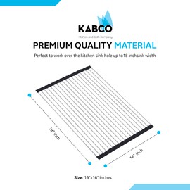 KABCO 18 Inch Multifunctional Foldable Roll Up Dish Drying Rack, Oil, Rust and Heat Resistant Food Safe Grade Silicon Wrapped Stainless Stell Rolling Up Grid