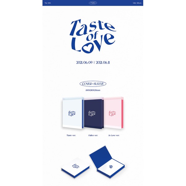 JYP Ent Twice - Taste of Love [In Love ver.] (The 10th Mini Album) [Pre Order] CD + Photobook + Folded Poster + Others with Tracking, Extra Decorative Stickers, Photocards