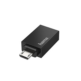 Hama USB OTG Adapter, Micro USB Male - USB A Female for Devices such as Tablet to Printer, Data Transfer 480 Mbps, USB 2.0