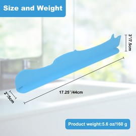 MAG HOME Silicone Sink Splash Guard 34.5"- Water Splash Protector for Kitchen Sink, Countertop, Wall and Island from Splatter and Stains (2-Set) -Ocean Blue