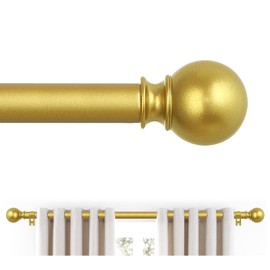 Brass Gold Curtain Rods 18 to 60 Inches(1.5-5 Feet),5/8 inch Splicing Drapery Rods,Small Curtain Rods Set,Size: 18''-60'',Brass Gold