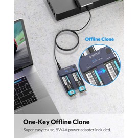 ORICO NVMe Clone Docking station, 10Gbit/s Dual-Bay Tool-Free USB C to NVME Offline Clone Duplicators External Hard Drive Enclosure for M Key PCIe 2242 2260 2280 22110 M.2 SSDs, [Support 8TB]-M2P2