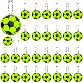 Pack of 30 Children's Reflectors, Safety Reflector Pendants, Children's Reflectors Pendants, Children's Football Light Pendants, Key Chain, Children's Reflector for School Bag, Jacket, Clothing,