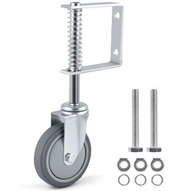 ERKOON Heavy Duty Gate Wheel Spring-Loaded Gate Casters, 3 inch Sliding Gate Wheels for Wooden Gate, Metal Tube Gate, Fence, 200lbs Load Capacity (3inch 1PCS)