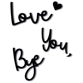 Baysowmaytow Love You Bye Sign Above Door, Wall Art Decor, Express Love and Warm for Your Family，Wooden Script Decor Sign for Door,Home,Windows and Walls,for Father's Day, Mother's Day（Classic Black）