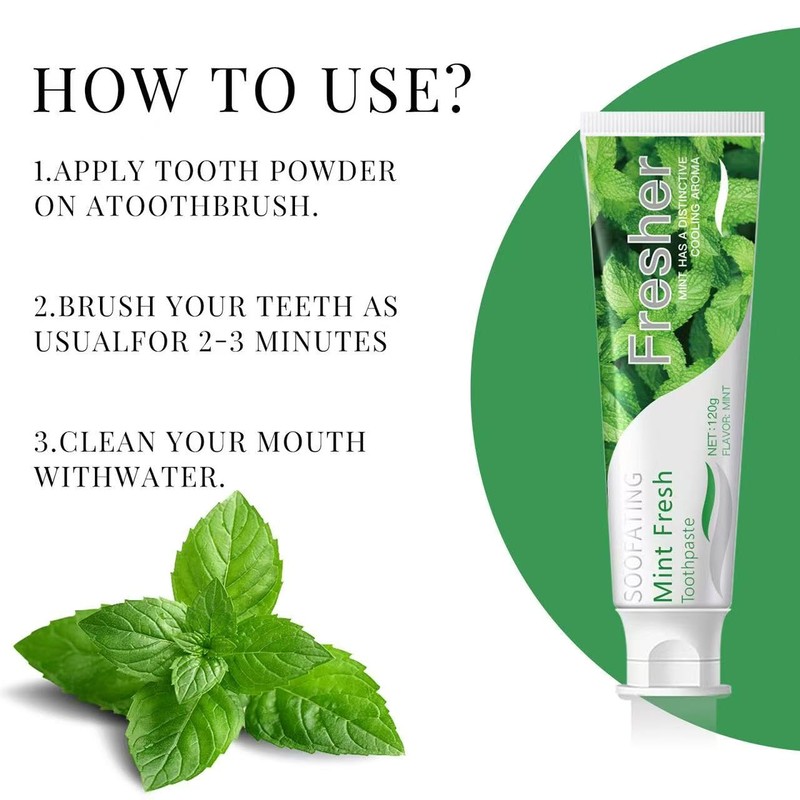 Mint Floavour Non-Fluoride Cleaning Toothpaste Breath Fresh Kids Friendly Teeth