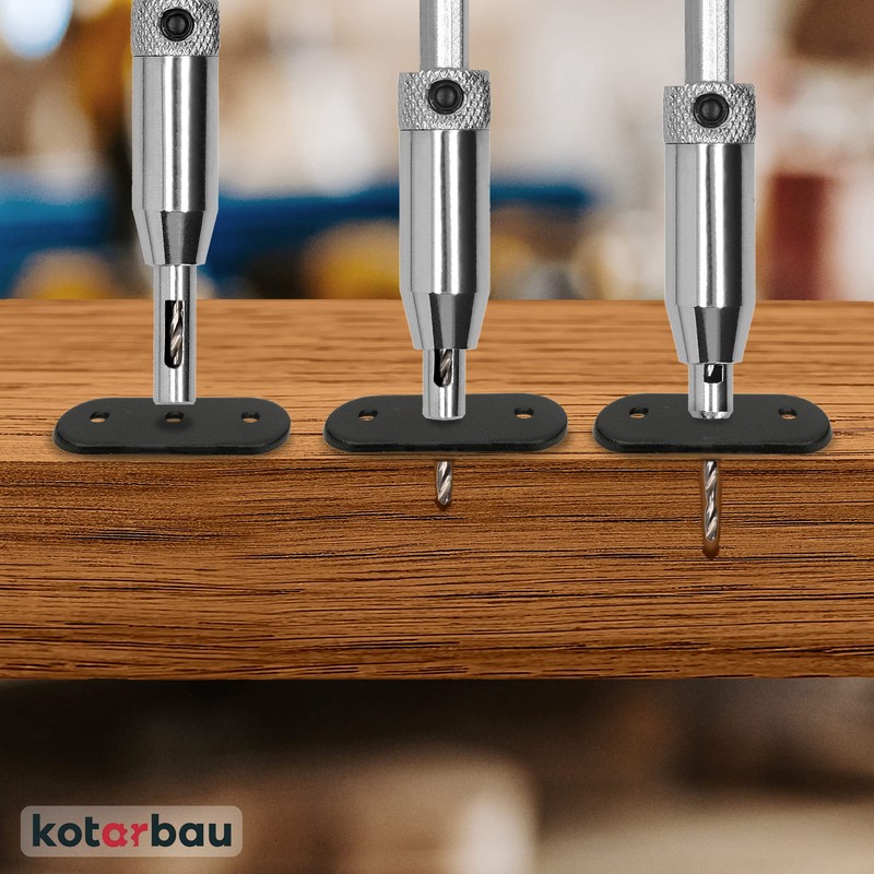 KOTARBAU Set of 3 Hinge Drill Bits Self-Centring HSS Steel