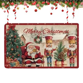 Embhlitfe Christmas Door Mat,Christmas Bathroom Mat Christmas Non-slip Door Mat Christmas Welcome Floor Mats,Christmas Rug for Xmas Home Decorative,40x60 cm (MulticolorD)