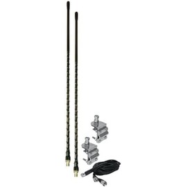 ProComm HSD995-4B 4' Dual Black Fiberglass CB Radio Antenna Kit w/Mirror Mounts