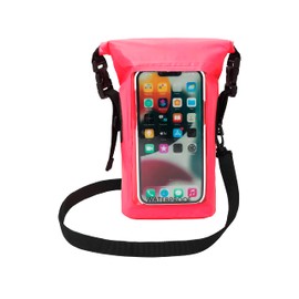 geckobrands Waterproof Phone Tote with 2L Dry Bag and Adjustable Strap – Protect Your Phone and Valuables While on The Go Neon Pink