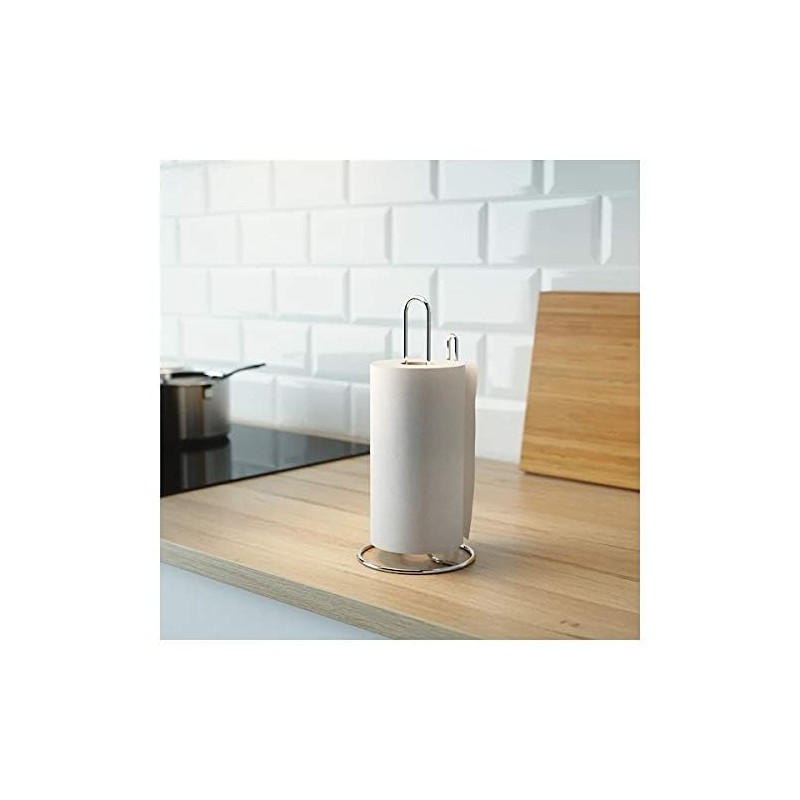 Ikea TORKAD Kitchen roll Holder, Silver-Colour with TSS Cotton Balls