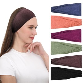 RITOPER Workout Wide Headbands for Women Non Slip, Soft Cotton Fabric Head Bands Boho Hair Bands for Women's Hair, Thick Headbands Head Wraps for Fashion, Yoga, Running, Spa Day, Party, Travel