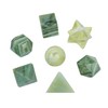 FASHIONZAADI Green Mica Gemstone Geometry Set For 7 Pcs Crystal Platonic Solids Geometry's Sacred Pack For Chakra Balancing Reiki Crystal Healing Energy Stone Size :- 15-20 mm