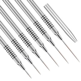 Qianyu Metallic Nail Art Liner Brushes 6 Pcs Non Slip Liner Brushes Professional UV Gel Polish Painting Art Design Pen for Long Lines Thin Details Fine Drawing Gift for Women Sizes 5/7/9/11/20/25mm