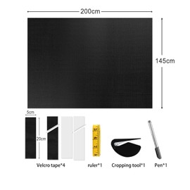 CyanCloud Temporary Blackout Blinds 100% Black out Material Blackout Blinds Stick On Velcro 200 X 145 cm Cut To Size Lightweight Blackout Window Blinds for Bedroom Nursery Travel Car