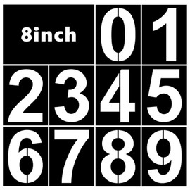 8 Inch Number Stencils for Painting, 0-9 Address Number Stencil Set Reusable Plastic Large Size Numbers Stencils for Address Numbers Mailbox Signs Road Parking Lot Door Trucks