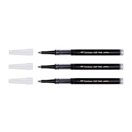 Tombow Set of 3 Refill Rollerball Refills 0.5 mm Black
