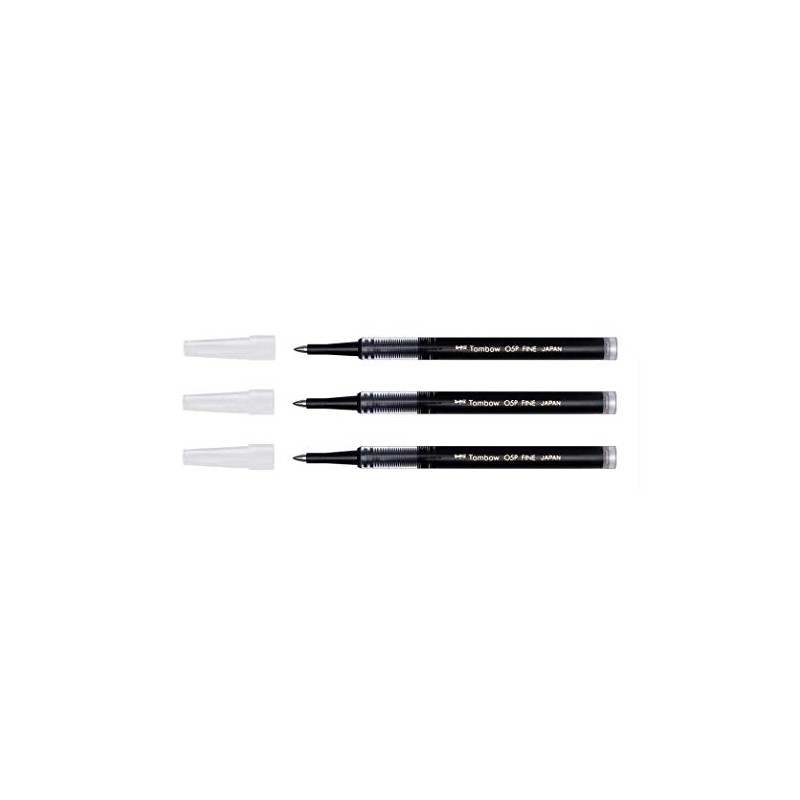 Tombow Set of 3 Refill Rollerball Refills 0.5 mm Black
