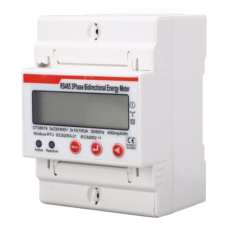 DIN Rail Power Meter 3 Phase 4 Wires Multifunctional LCD