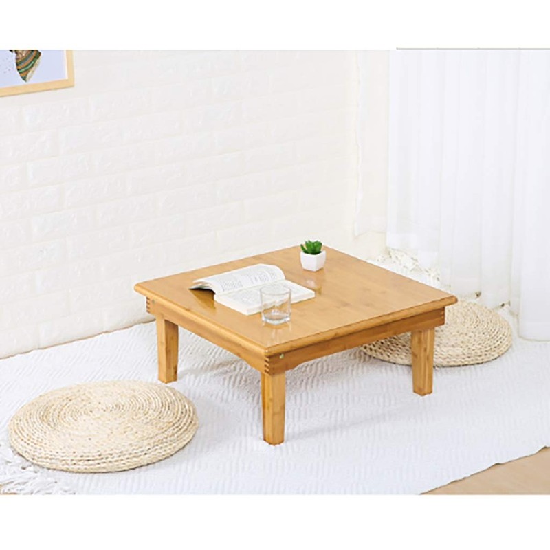 SH-tables Folding Japanese-Style Square Bamboo Table, Computer Desk, Low Multi-Function