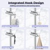Alyvisun Adjustable Hand Shower Holder with 2 Hooks, Universal Shower