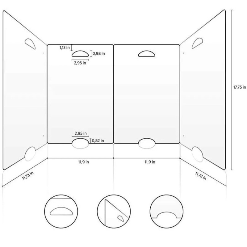 STUDY SAFE Counter/Desk top Sneeze Guard Screen Protective Partition Shield