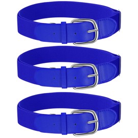 Hercicy 3 Pieces Adult and Youth Baseball Softball Uniform Belts, Adjustable Size Uniform Belt (Royal Blue,Adult)