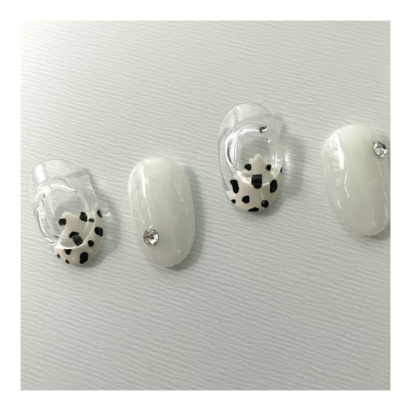 ˡᴬᴺᵀᶤˡ [Swa Stone] Chunk pattern handmade nail tip - Short