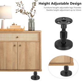 Zocipro 4Pcs Levelling Feet, 27-64 mm Furniture Feet Height Adjustable with T Nut Bolts, Furniture Leg Levelers, Threaded Table Leg Extenders for Furniture Legs