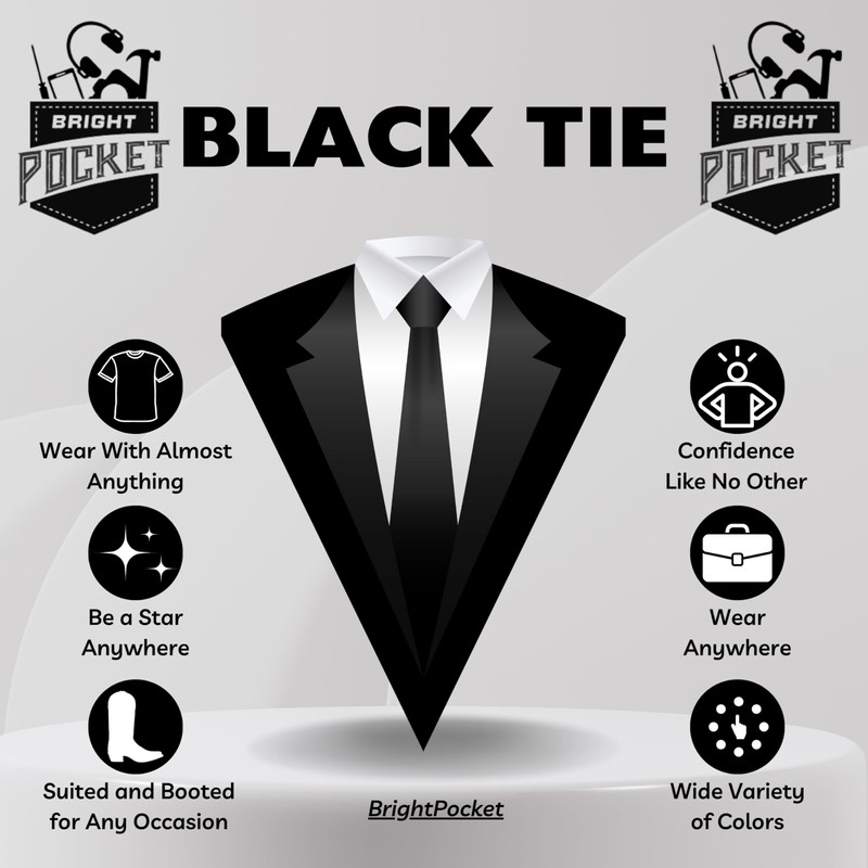 BrightPocket Mens Tie Solid Satin Colors Neckties For Wear at