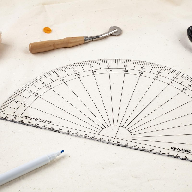 Kearing Large 30cm Clear Protractor for School, Woodworking, Office Supplies,