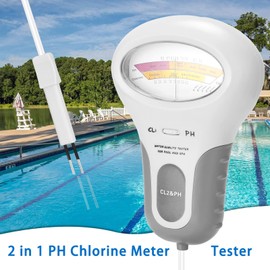 Zunate 2-in-1 Chlorine pH Meter for Swimming Pools, Water Tester with Large Screen, Portable Water Quality Tester for Swimming Pools