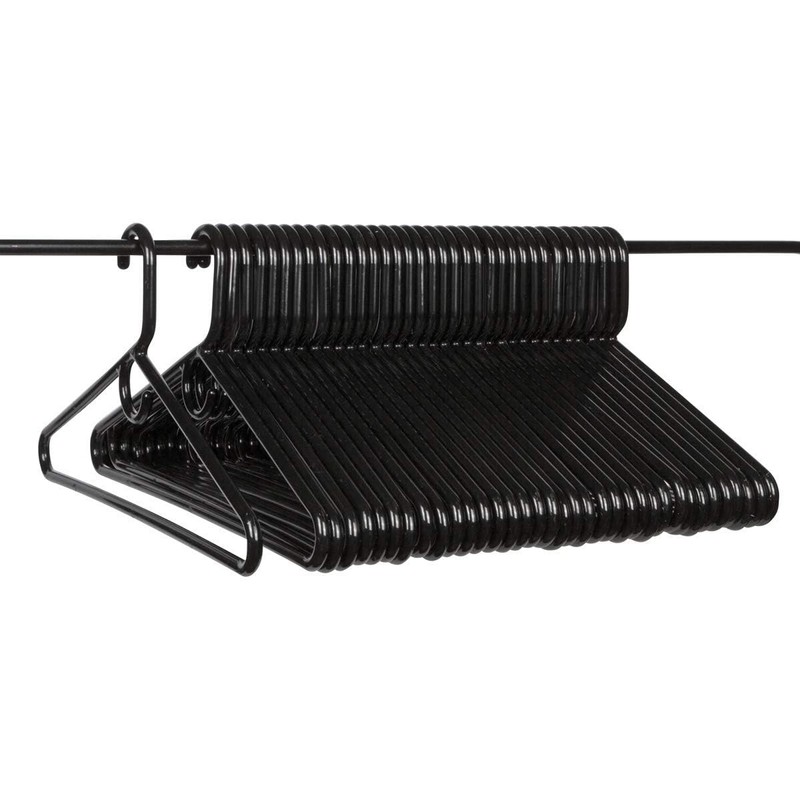 Plastic Hangers HD Heavy Duty, 40 Pcs. Black Color, Made