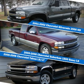 AUTOFREE Fog Lights Assembly Compatible with Chevy 1999-2002 Silverado 1500 2500, 2000-2006 Chevy Suburban Tahoe Fog Lamps included 899 12V 37.5W Bulbs- 1 Pair (Smoke Lens)