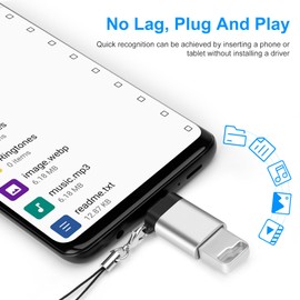 BORLTER CLAMP 3.0 USB to USB C Adapters (5 Pack) with Lanyard, USB C to USB Micro Adapter,Micro to Type C Adapter,USB to Micro,Type C to USB Adapter Fast Charging Converter OTG for PC, Laptop,Phone