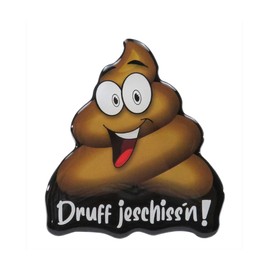 BIKE-label 3D Toilet Sticker Fun Toilet Sign Druff Jeschissn WC 63 x 55 mm 900138