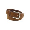 Silver Creek Plain Brown Leather Belt with Brushed Silver Buckle
