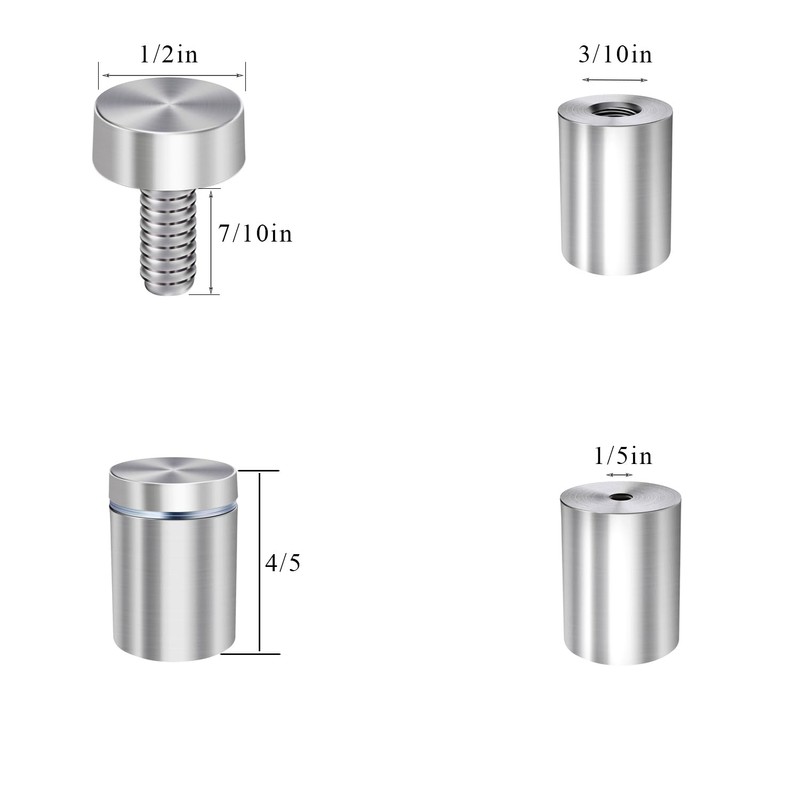 Osring 1/2” Dia x 4/5” L Standoffs Screws for Acrylic,