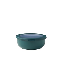 Mepal Cirqula 42oz/1,250ml Multi Food Storage & Serving Shallow Bowls with Transparent Lids | Perfect for Food Prep | Microwave & Dishwasher Safe | Nordic Pine | Made in Holland