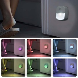 AMIR Newest Motion Sensor Light, Under Cabinet Lighting with Remote,Timer, 9 Lighting Modes RGB Lights, LED Lights Battery Operated, Safe Lights for Pantry, Bedroom, Hallway (Colorful Light-3 Pack)