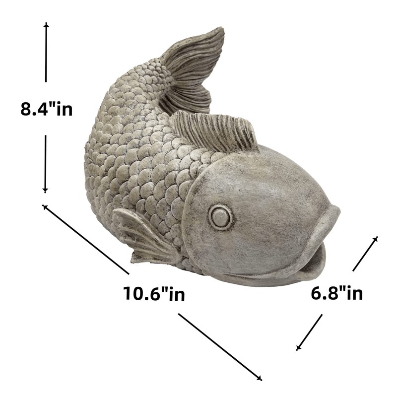 Euiroet Real Fish Sculpture Gutter Downspout Extender,Garden Statues Ornament,Decor Downspout