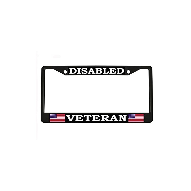Disabled Veteran Chrome License Plate Frame Tag