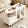Merax Mobile 21.2" H End Table on Lockable Wheels,Cream Style