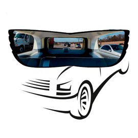 Angel View Wide-Angle Rearview Mirror, As Seen On TV Black Convex Car Mirror Installs in Seconds and Fits Most Cars, SUVs & Trucks, Holiday Gift